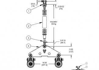 I-String Assembly - Tangent Suspension, Twin-Bundle Conductor, 50K